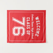Willkommen Abschlussklasse 1976, rote Dekoration f Wandteppich (Vorderseite (Horizontal))