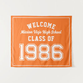 Willkommen Abschlussklasse 1986, Orange-Abschlussf Wandteppich