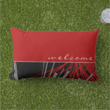 Willkommen | Abstrakte Ribbons in Rot und Weiß