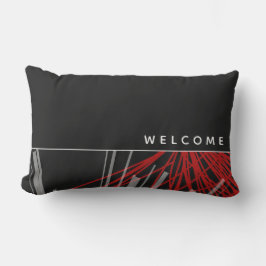 Willkommen | Abstrakte Ribbons in Schwarz/Weiß Kissen Für Draußen