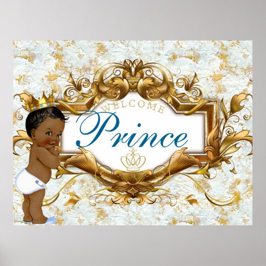 Willkommen African Prince Royal Baby Shower Poster (Vorne)