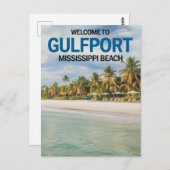 Willkommen am Golf von Mississippi Beach Postkarte (Vorne/Hinten)