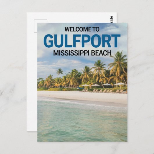 Willkommen am Golf von Mississippi Beach Postkarte (Vorne/Hinten)