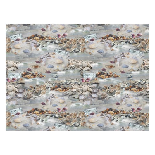 Willkommen am Meer Tischdecke (Vorderseite (Horizontal))