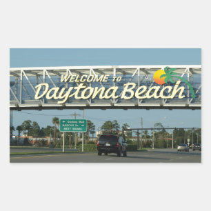 Willkommen am Strand von Daytona Rechteckiger Aufkleber