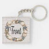 Willkommen am Strand von Nautical Beach Schlüsselanhänger (Rückseite)