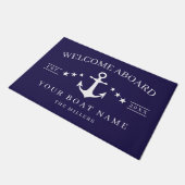 Willkommen an Bord Anker Boot Name Nautical Fußmatte (Schrägansicht)