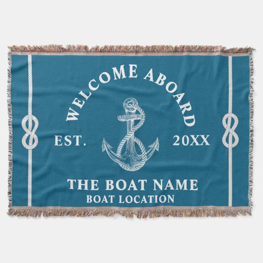 Willkommen an Bord Bootsname und -ort Anker Decke (Vorderseite)