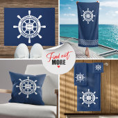 Willkommen an Bord der Marine Blue Custom Bootname Badhandtuch Set