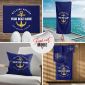 Willkommen an Bord der Marine Blue Gold Nautical A Badhandtuch Set