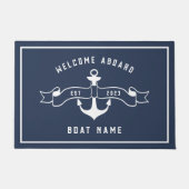 Willkommen an Bord der Marine Blue und White Fußmatte (Vorderseite)