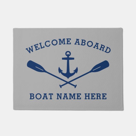 Willkommen an Bord der Nautic Anchor Crossed Oars Fußmatte (Vorderseite)