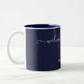 Willkommen an Bord der Nautical Anchor Name Navy B Zweifarbige Tasse (Links)