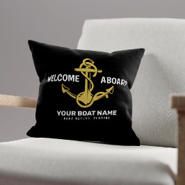 Willkommen an Bord der Nautical Black & Gold Boots Kissen