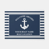 Willkommen an Bord der Nautical Boat Admirer Herza Fußmatte (Vorderseite)