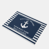 Willkommen an Bord der Nautical Boat Admirer Herza Fußmatte (Schrägansicht)