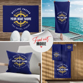 Willkommen an Bord der Nautical Boote Name Navy Bl Badhandtuch Set