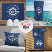 Willkommen an Bord der Nautical Boote Name Navy Bl Badhandtuch Set