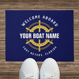 Willkommen an Bord der Nautical Boote Name Navy Bl Fußmatte