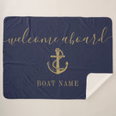 Willkommen an Bord der Nautical Boote Name Navy Bl Sherpadecke (Vorderseite (Horizontal))