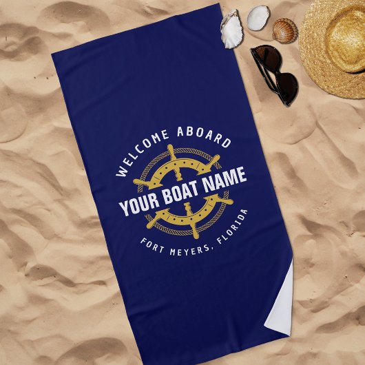 Willkommen an Bord der Nautical Boote Name Navy Bl Strandtuch