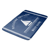 Willkommen an Bord der Nautical Boote Navy Blauer  Badematte (Schrägansicht)