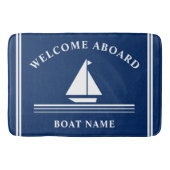 Willkommen an Bord der Nautical Boote Navy Blauer  Badematte (Vorderseite)