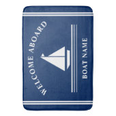 Willkommen an Bord der Nautical Boote Navy Blauer  Badematte (Vorderseite Vertikal)