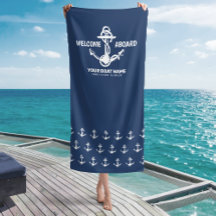 Willkommen an Bord der Nautical Navy Blue Bootname