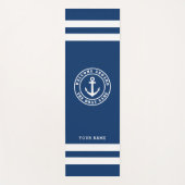 Willkommen an Bord der nautischen Marine blau-weiß Yogamatte (Vorderseite)