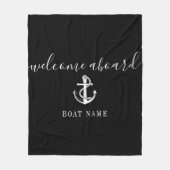 Willkommen an Bord der schwarz-weißen Ankerboote N Fleecedecke (Vorderseite)