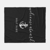 Willkommen an Bord der schwarz-weißen Ankerboote N Fleecedecke (Vorderseite (Horizontal))