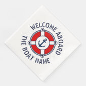 Willkommen an Bord der Seeschifffahrt Rettungsring Serviette (Ecke)