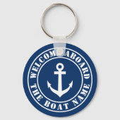 Willkommen an Bord des benutzerdefinierten Bootsna Schlüsselanhänger (Rückseite)