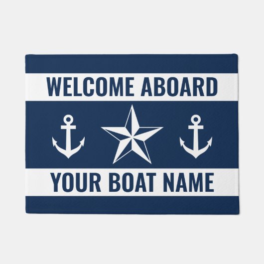 Willkommen an Bord des benutzerdefinierten Schiffs Fußmatte (Vorderseite)