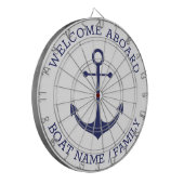 Willkommen an Bord des blauen nautischen Ankerindi Dartscheibe (Vorderseite Links)