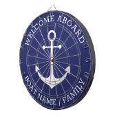 Willkommen An Bord des blauen weißen nautischen An Dartscheibe (Vorderseite rechts)