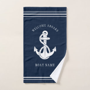 Willkommen an Bord des Bootes mit dem Namen Nautic Handtuch