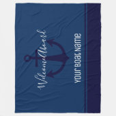Willkommen an Bord des Bootes Name Anchor Nautic Fleecedecke (Vorderseite)
