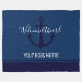 Willkommen an Bord des Bootes Name Anchor Nautic Fleecedecke (Vorderseite (Horizontal))