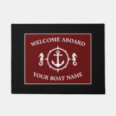 Willkommen an Bord des Bootes Name Anchor Seepferd Fußmatte (Vorderseite)