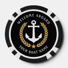 Willkommen an Bord des Bootes Name Nautical Anchor Pokerchips