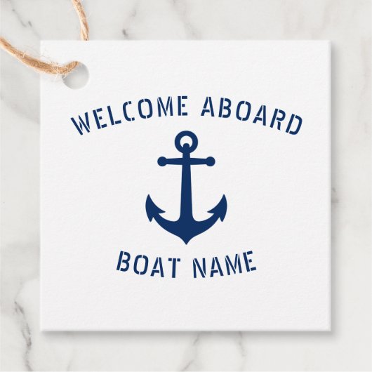 Willkommen an Bord des Bootes Name Nautical Sea An Geschenkanhänger (Vorderseite)