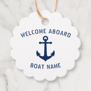 Willkommen an Bord des Bootes Name Nautical Sea An Geschenkanhänger