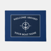 Willkommen an Bord des Compass Ankerbootes Name Bl Fußmatte (Vorderseite)