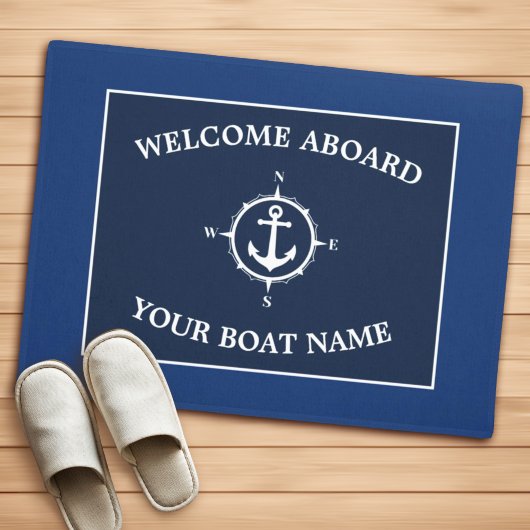 Willkommen an Bord des Compass Ankerbootes Name Bl Fußmatte