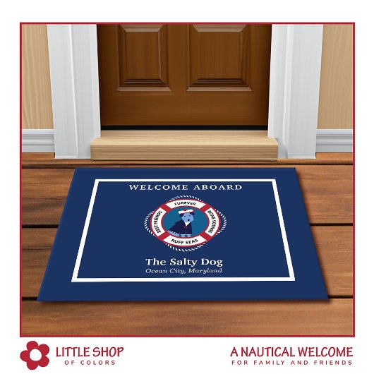 Willkommen an Bord des Nautical Sailor Dog Fußmatte
