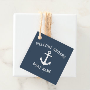 Willkommen an Bord des Schiffes Name Nautical Anch Geschenkanhänger