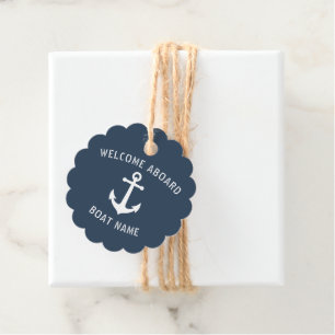 Willkommen an Bord des Schiffes Name Nautical Anch Geschenkanhänger
