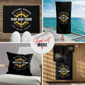 Willkommen an Bord des Schiffes Name Schwarz & Gol Strandtuch